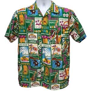 Vintage Waikiki Creations Shirt Mens S Hawaiian Aloha Vacation Button Up PRINT